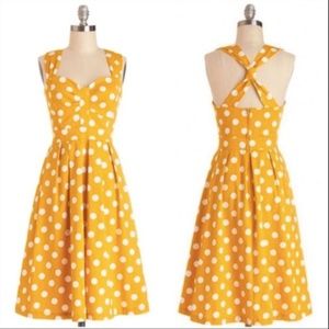 Modcloth Myrtlewood Polka Dot Dress